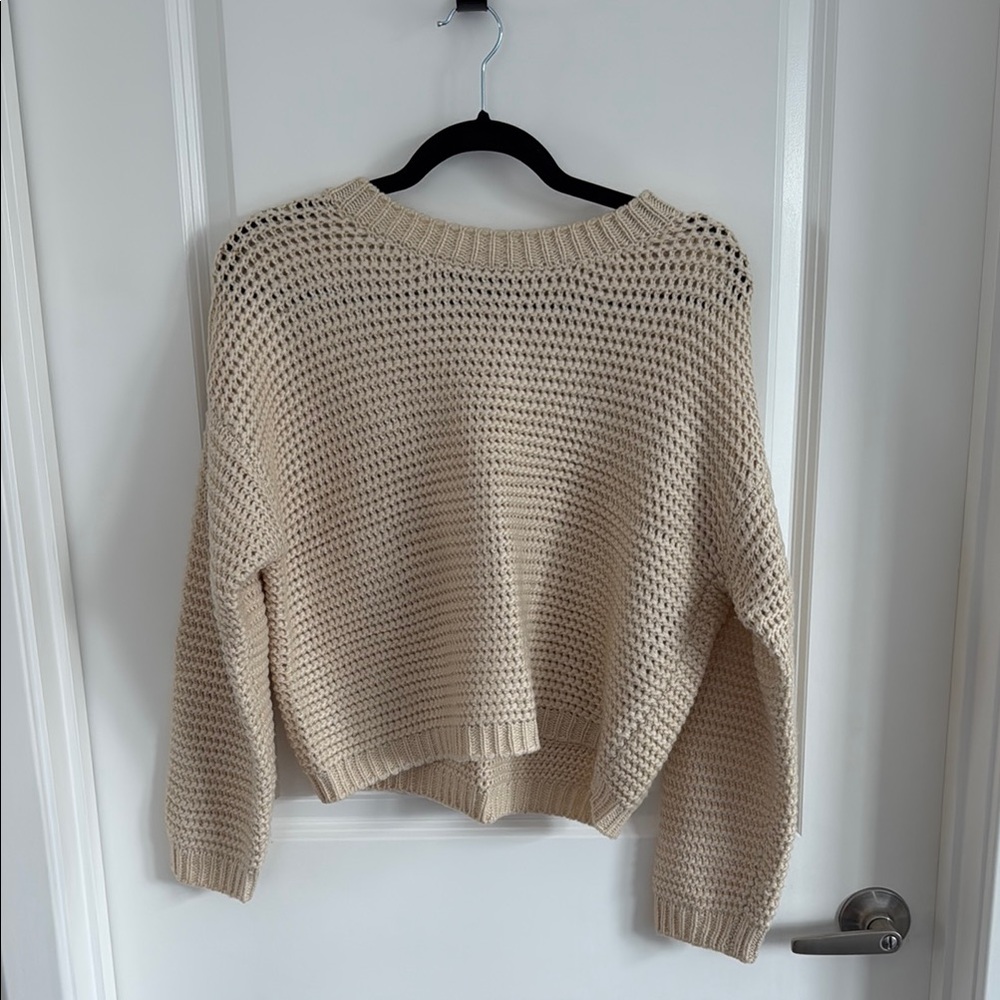 Forever 21 Cream Knit Women's Sweater - MEDIUM